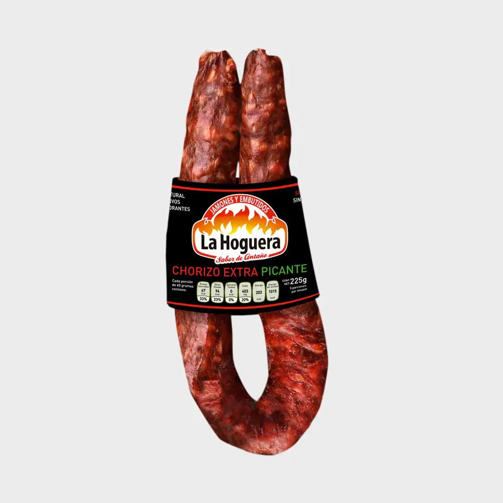 Chorizo Sarta picante Duroc Marca La Hoguera - Comprar Embutidos españoles - Queso Jamón