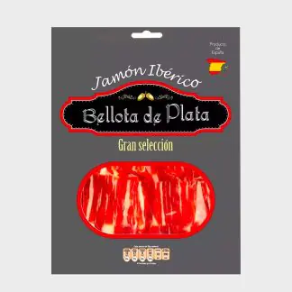Jamón ibérico de bellota Bellota de Plata 100 g - Comprar Jamón Ibérico de Bellota - Queso Jamón