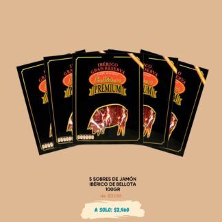 5 piezas de Jamón ibérico de bellota marca Bellotero - Comprar Jamón Ibérico de Bellota - Queso Jamón