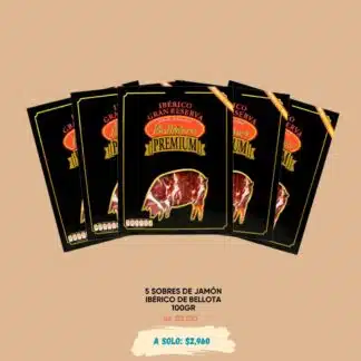 5 piezas de Jamón ibérico de bellota marca Bellotero - Comprar Jamón Ibérico de Bellota - Queso Jamón